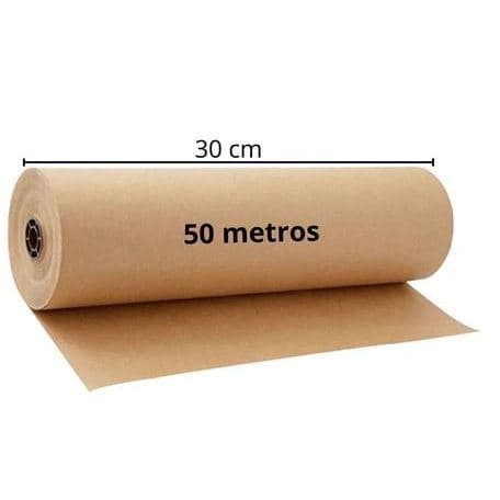 Papel Pardo Semi Kraft Rolo 30cmx50m Bobina Embalagem Caixa Envelope