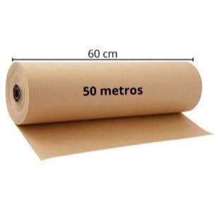Papel Pardo Semi Kraft Rolo 60cmx50m Bobina Embalagem Caixa Envelope