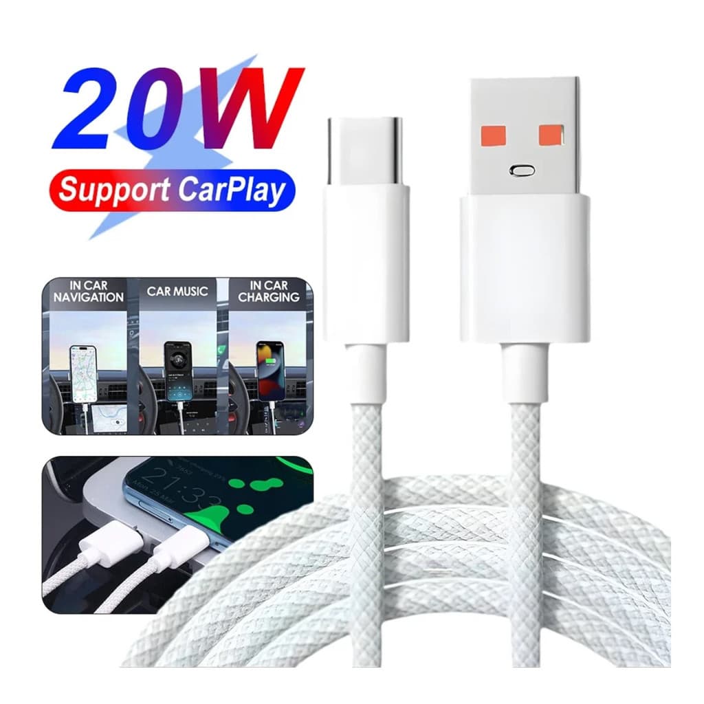 Cabo USB-A USB-C para carregamento, Transferencia de Dados  iPhone 15, 16 Samsung