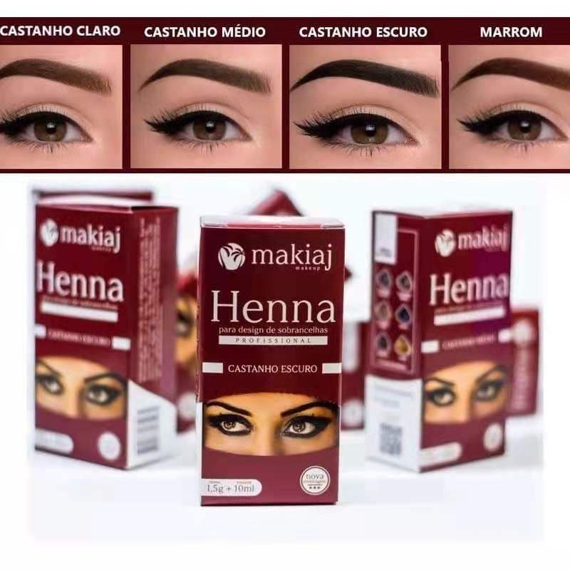 Henna para Sobrancelhas Makiaj 1,5g -Escolha a Sua Cor! Ideal para design profissional longa duração