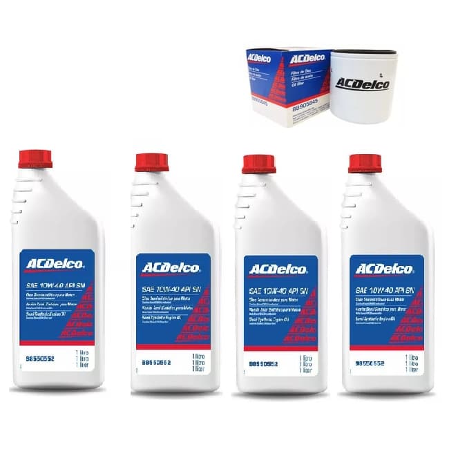 kit 4L de Oléo Semissintético Sae 10w40 Api Sn Acdelco + Filtro de óleo ACdelco