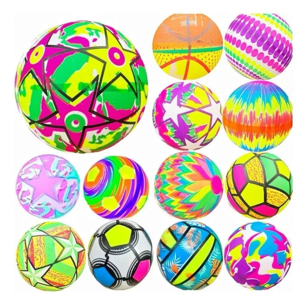 KIT COM 10/20/30/40/50 PECAS BOLA DE VINIL INFLAVEL INFANTIL COLORIDA PLASTICO PERSONALIZADA ATACADO