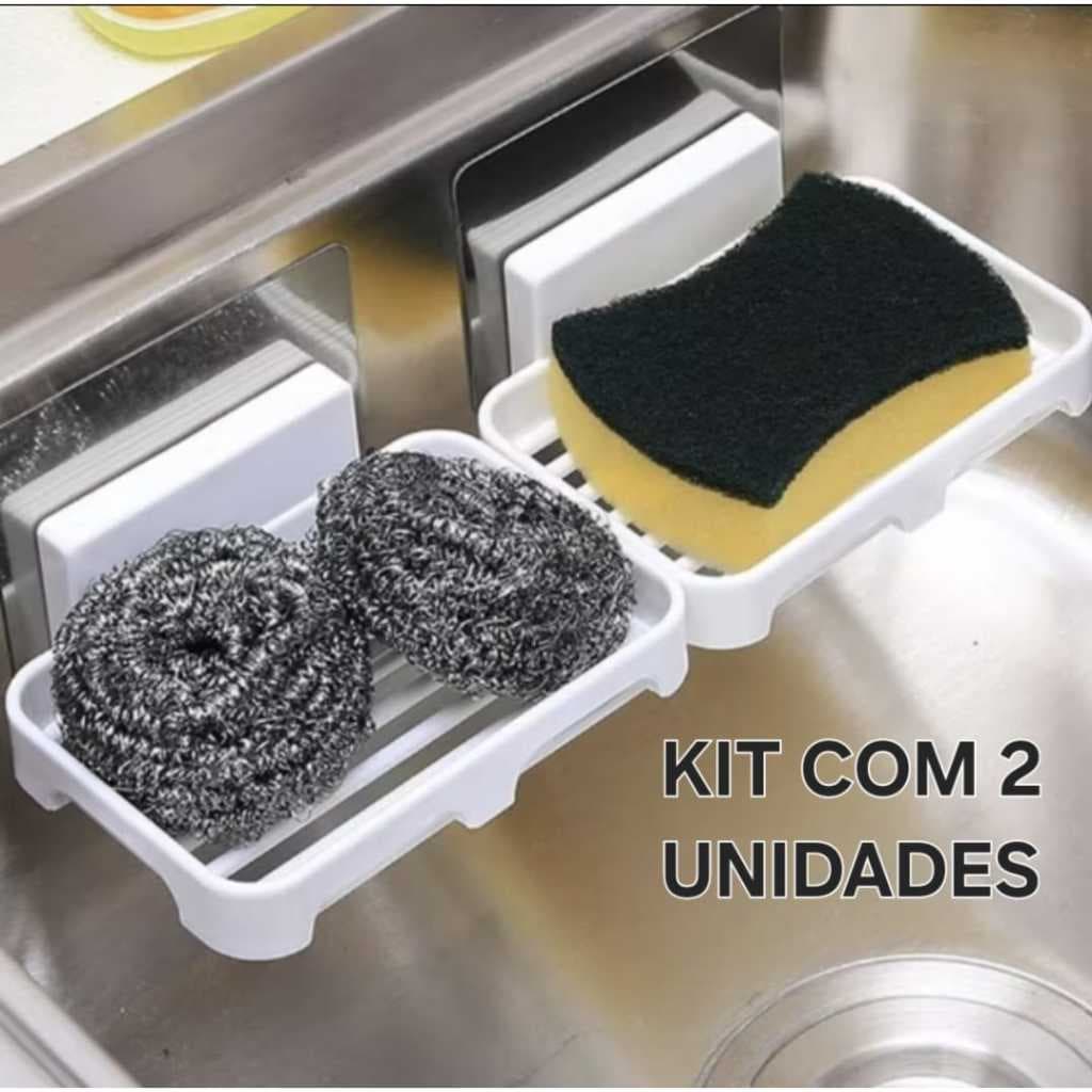 Kit Com 2 Saboneteira De Parede Suporte Para Sabonete Porta Sabonete Sabão Com Adesivo Sem Furo
