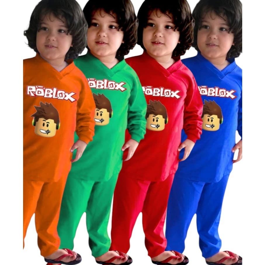 Pijama Infantil Menino Masculino Longo - Manga Longa e Calça  - ROBLOX