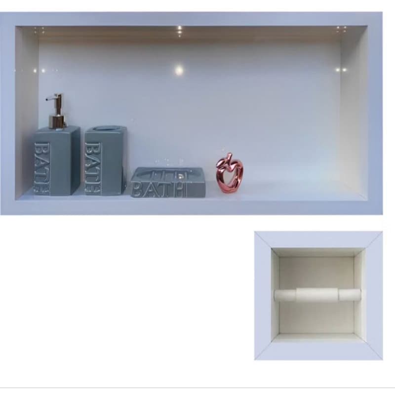 kit 02 nicho de porcelanato mais peleira