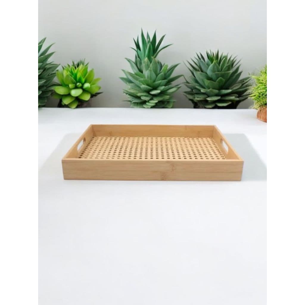 BANDEJA RETANGULAR MDF + PALHA