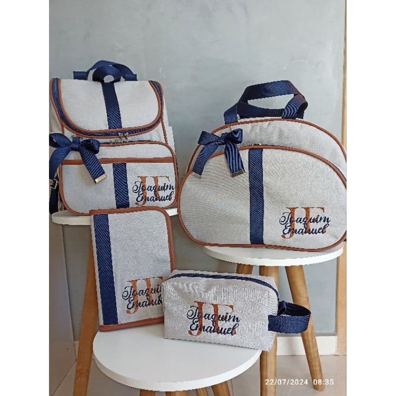Bolsas Maternidade Personalizadas Linho Clássico