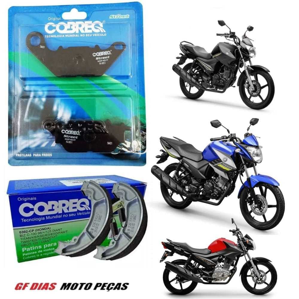 Kit Lona + Pastilha De Freio MOTO YAMAHA Fazer/Factor 125 - 150 2009 A 2023 PROMOÇÃO ORIGINAL COBREQ