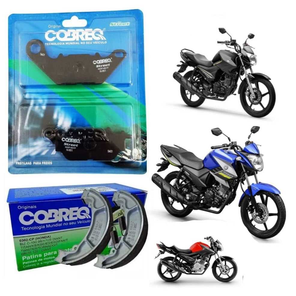 KIT LONA + PASTILHA DE FREIO ORIGINAL COBREQ YAMAHA FAZER / FACTOR 125-150 2009 A 2023 PROMOÇÃO