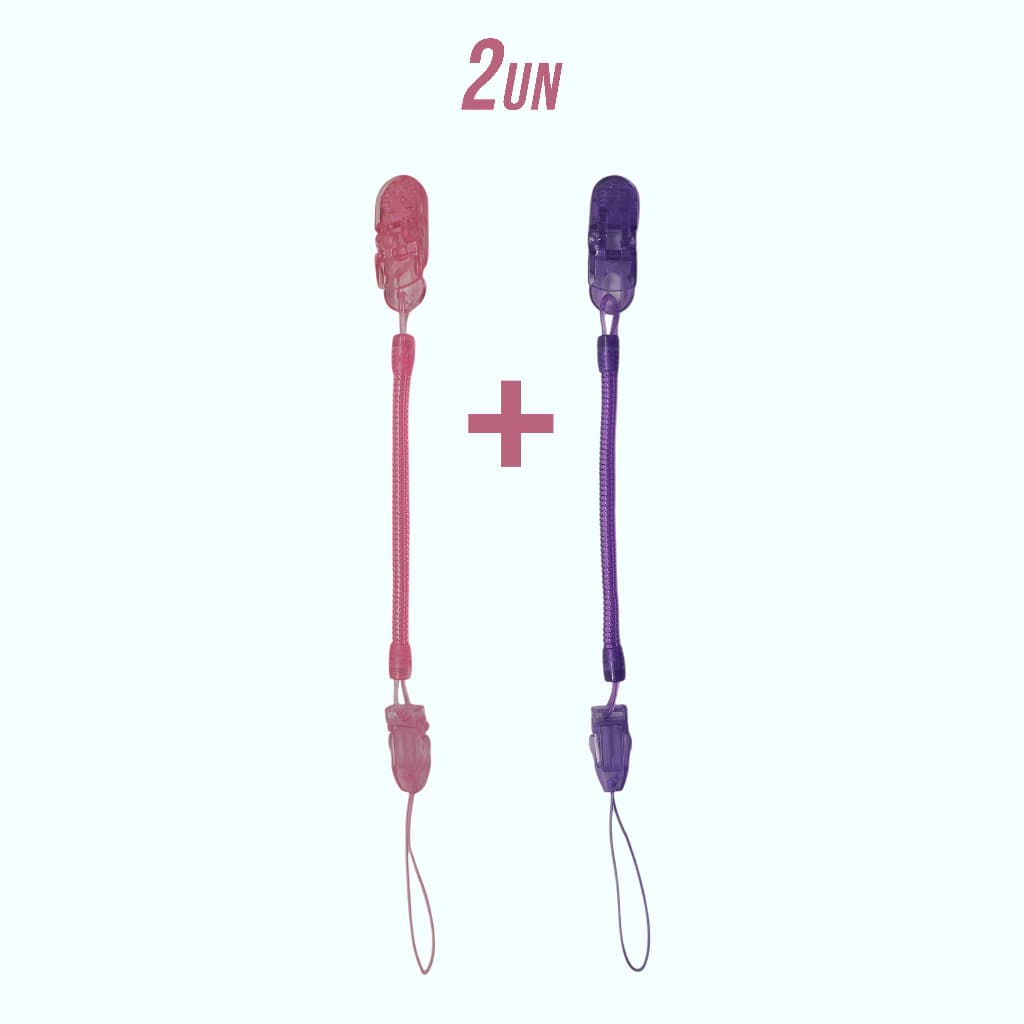 Kit 2Un Prendedor de Chupeta Tipo Mola Universal P/ Bebê