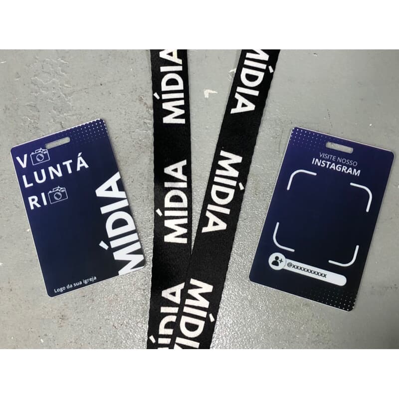 Crachá Mídia para Igrejas + Cordão Personalizado