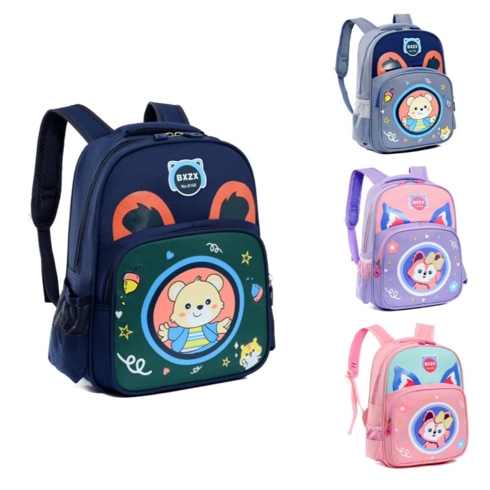 Mochila Escolar Infantil Ajustável Com Desenho de Animal  Jardim De Infância Menino e Menina