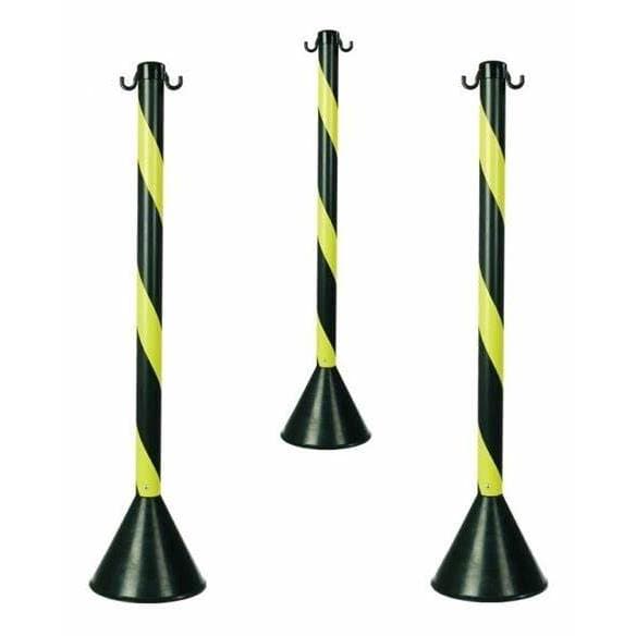 2 Pedestal separador organizador de filas zebrado ou preto