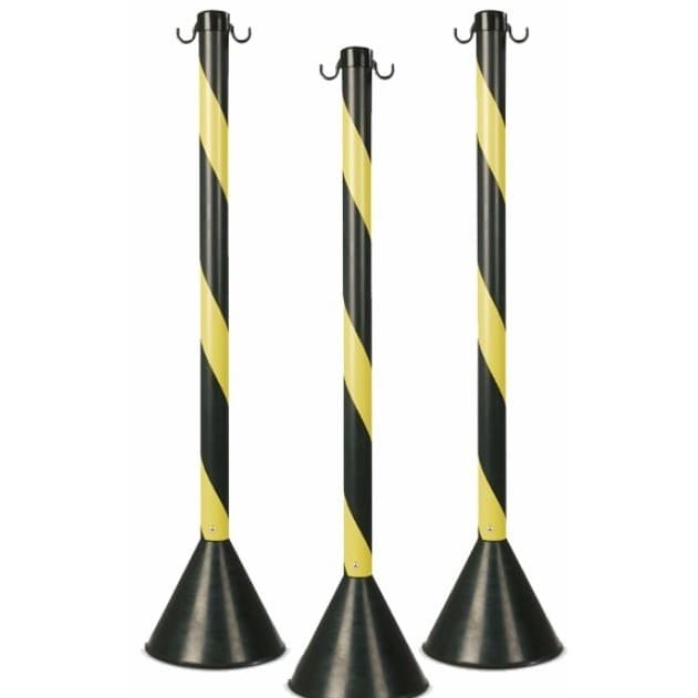 2 pedestal organizador separador de filas zebrado ou preto + 2mts corrente