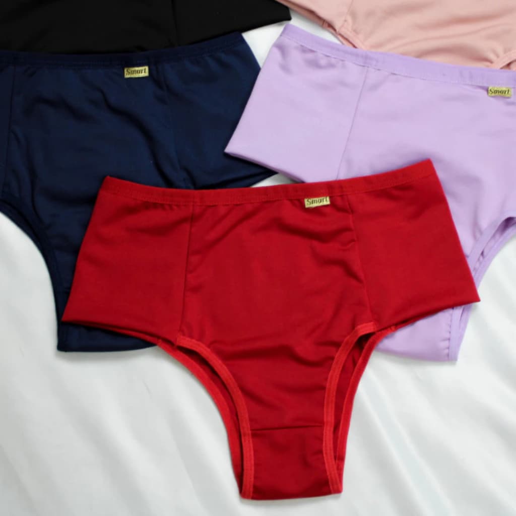 Kit 7 Cinta Modeladora Feminina Pala Dupla calcinha cintura alta Calcinha cós alto segura barriga