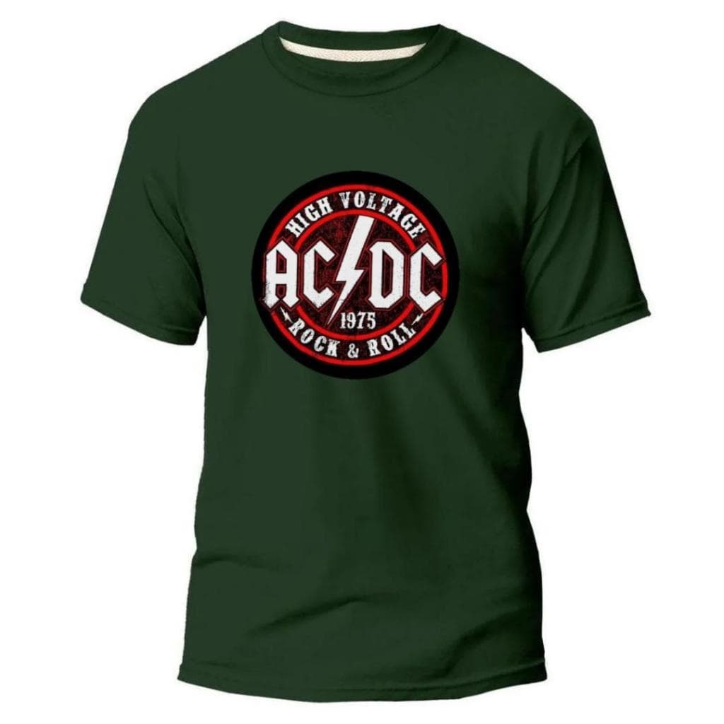 Camisa Camiseta ACDC Banda Rock Masculino 100% Algodão Basica Estampado Entrega Rápida