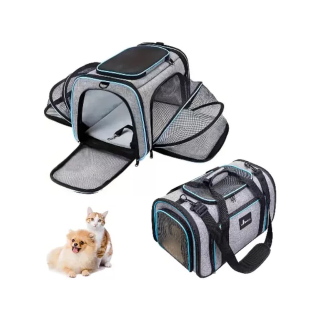 Bolsa de Transporte Pet Expansível 46x29x26cm Avião Passeio Cães Gatos