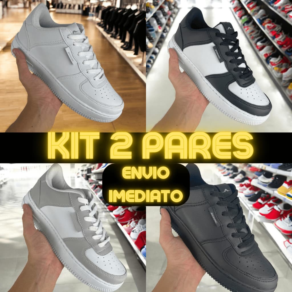 KIT 2 PARES DE TENIS  CANO BAIXO VALOR PROMOCIONAL