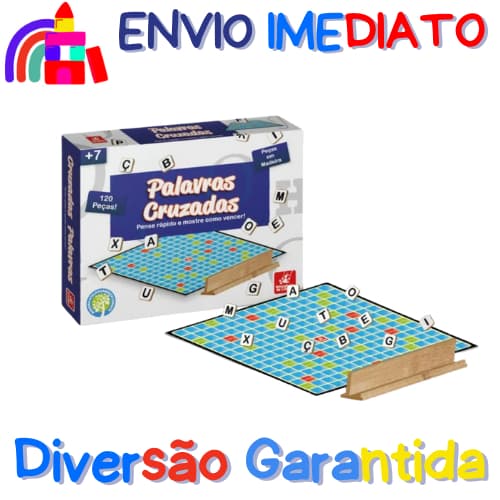 Jogo Palavras Cruzadas 120 Peças - Brincadeira - Diversão - Criança - Madeira