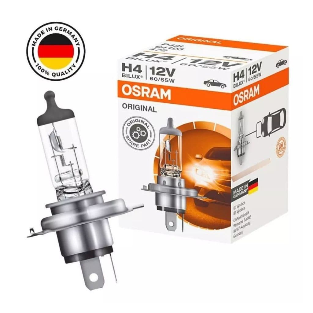 Lâmpada Osram Halógena H4 60/55W 12V Bilux Alta Visibilidade e Desempenho para Carro