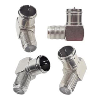Kit 4 Adaptador Conector F Antena Tv 90 G L Coaxial Engate Rápido