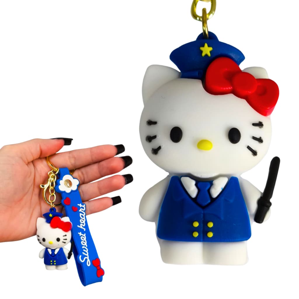 Chaveiro turma da hello kitty emborrachado volta as aulas chaveiro de mochila e estojo