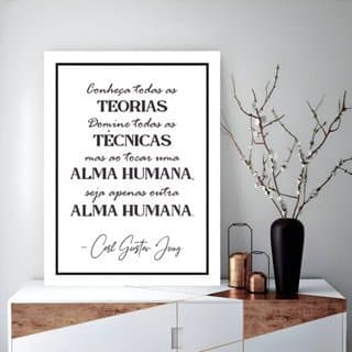 placa quadro decorativo texto Frase Psicologia Carl Jung sala quarto escritório