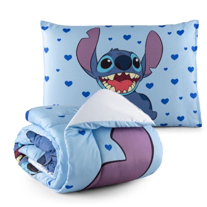 Kit Edredom Infantil Personalizado Do Stitch 2 Peças