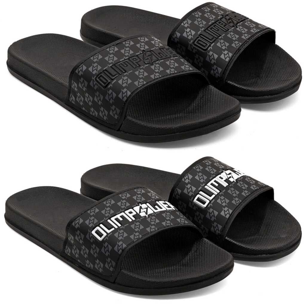 Kit 2 Pares Chinelo Masculino Slide Olimpower Confortável Calce Fácil