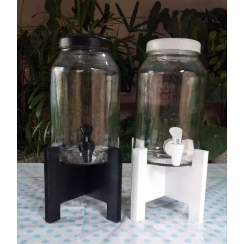 kit 2 suqueiras de vidro com base e acessórios pretos e ou brancos