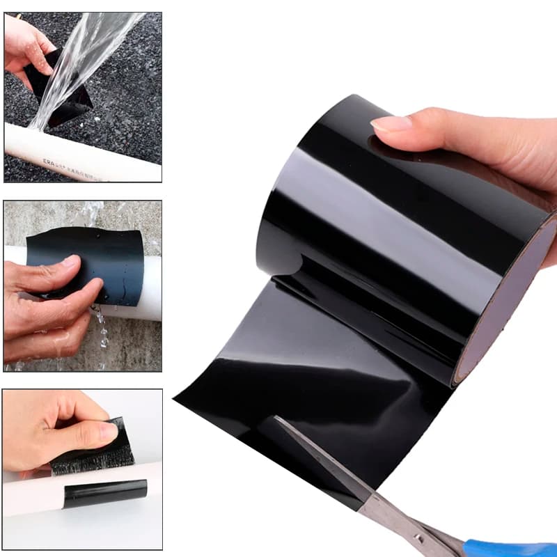 Super Fita Flex Adesiva Tape Preta 10cm X 150cm Cola Tudo Multi Aplicação