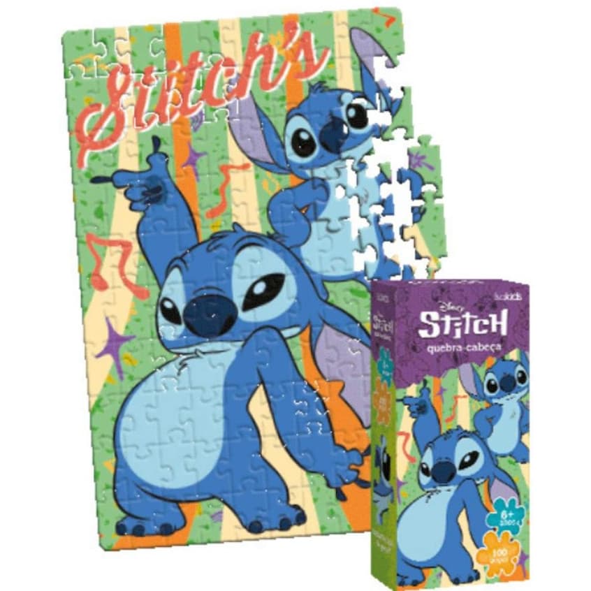 Quebra Cabeça Infantil Disney Stitch 100 peças - Isakids