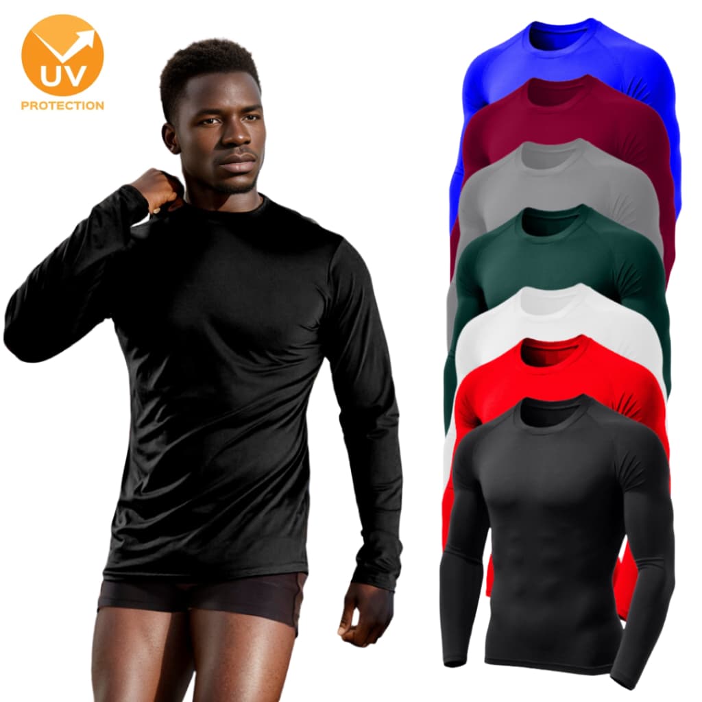Camiseta UV Masculino Segunda Pele Proteção Solar Uv Praia Verão Todos os Tamanhos P ao G3 Plus Size