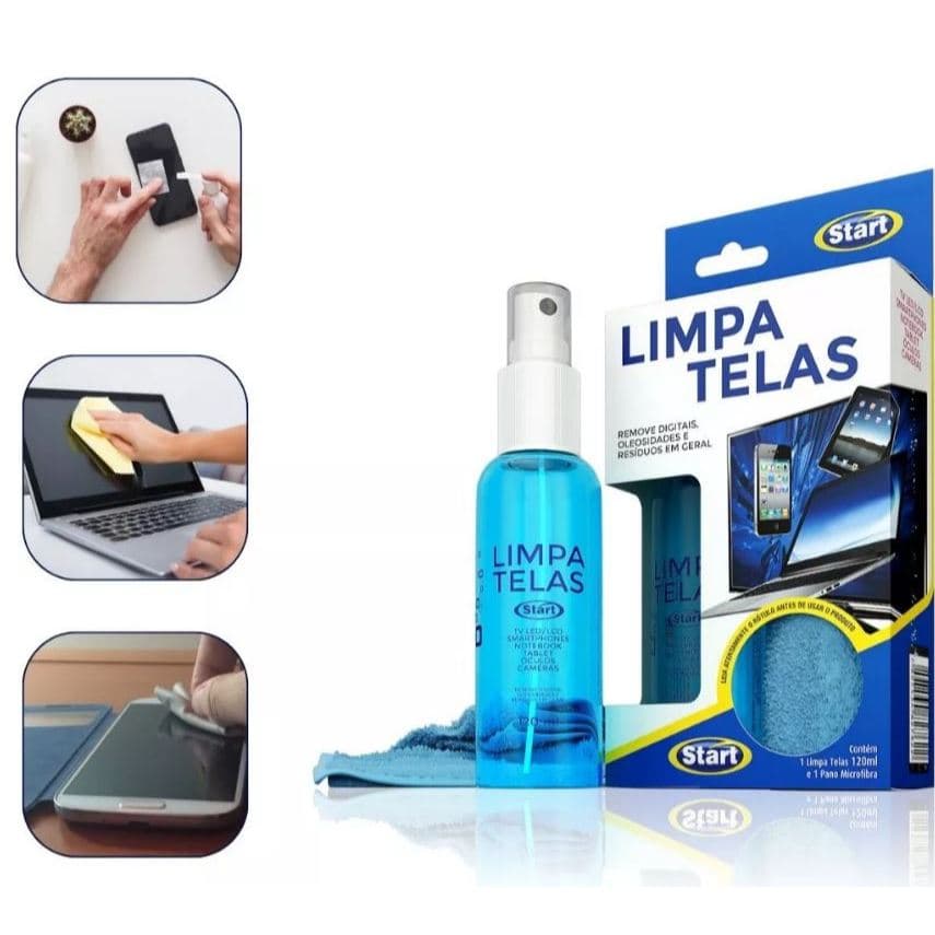 Limpa Telas Start 120ml + Pano Microfibra