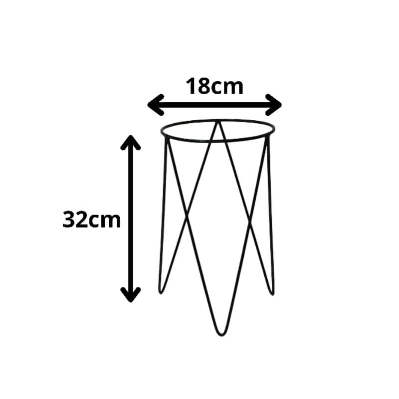 suporte para vasos de plantas tripé de ferro 18cmx32cm