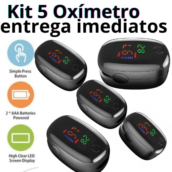 Kit SMH-01 Oximetro De Dedo Digital G Tech Adequado Para Idosos E Crianças,,