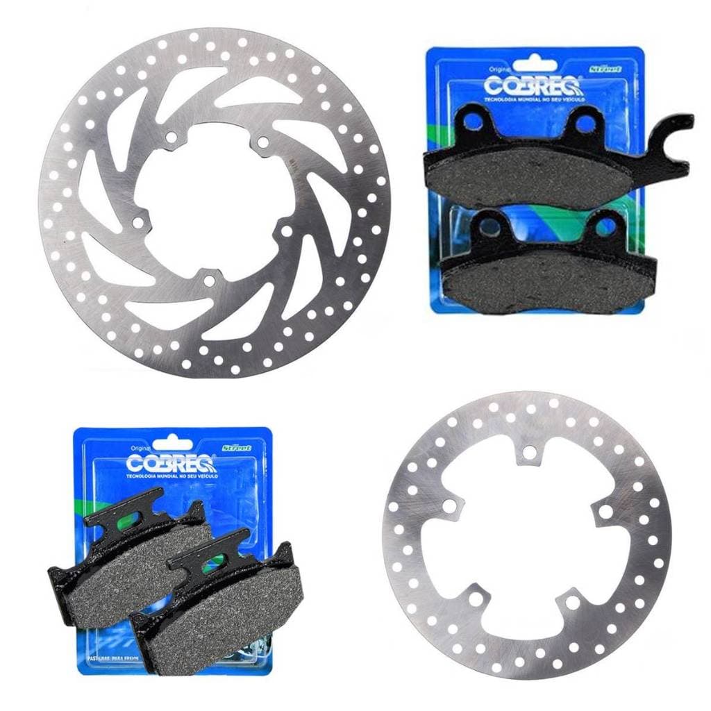 Disco de Freio Dianteiro E Traseiro Importado Moto Fazer 250 YS 250 Com Pastilha Cobreq