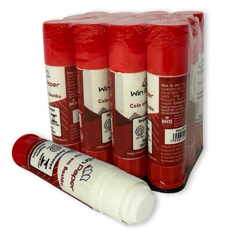 Kit 12 Colas Bastão 9g Escolar cola Com Alto Rendimento e Secagem Rápida