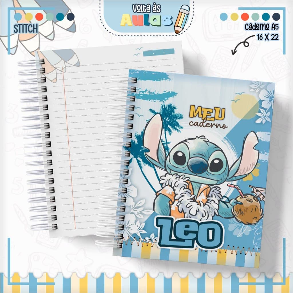 Caderno A5 Stitch 100 folhas