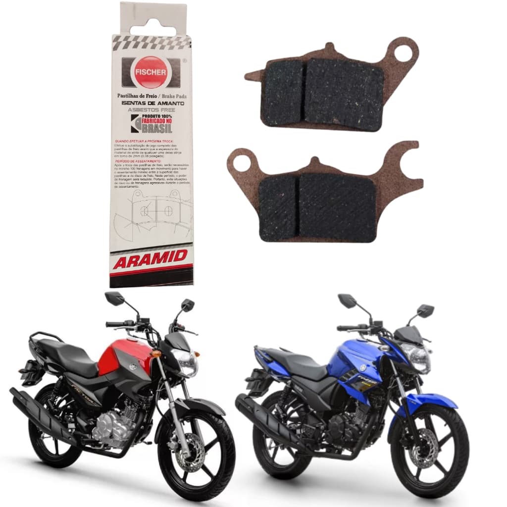 PASTILHA FREIO DIANTEIRO FISCHER ARAMID FACTOR 150 FAZER 150 2016 2017 2018 2019 2020 2021 2022 2023