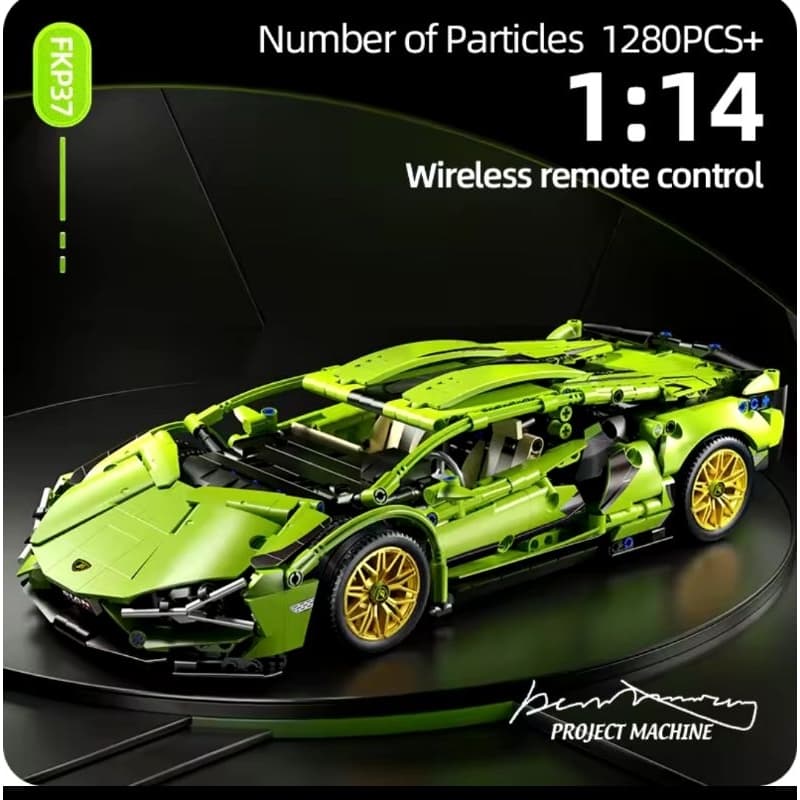 Lego similar Technic Carro verde Lamborghini blocos de montar +1280PCS/452PCS
