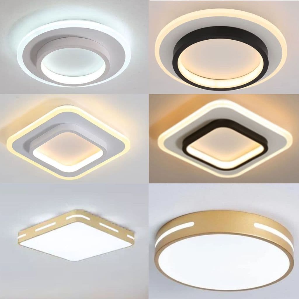 Luminária Plafon Sobrepor Redondo e Quadrado De Alumínio 3em1Lustre LED Lustre Quarto Sala Corredor