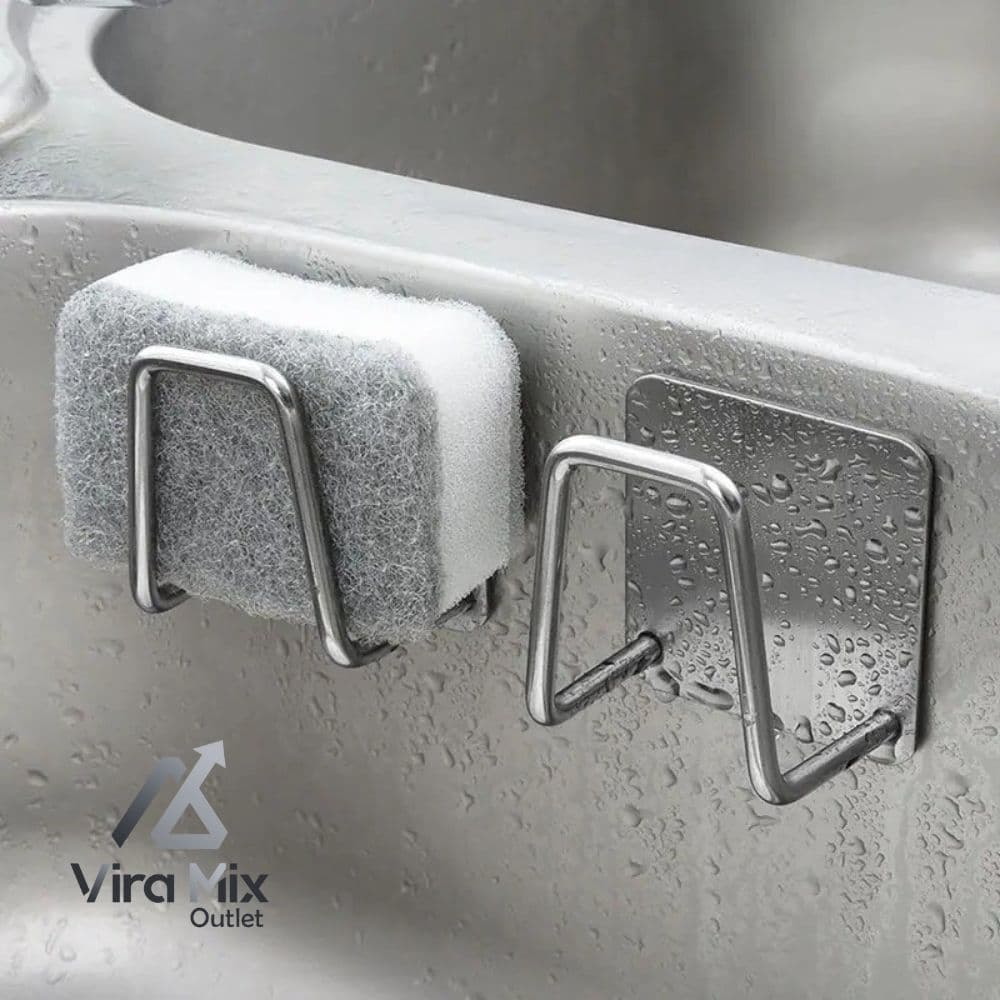 Suporte para Esponja Aço Inox Gancho Porta Bucha Pia Cozinha Multiuso de 1 a 4 peças
