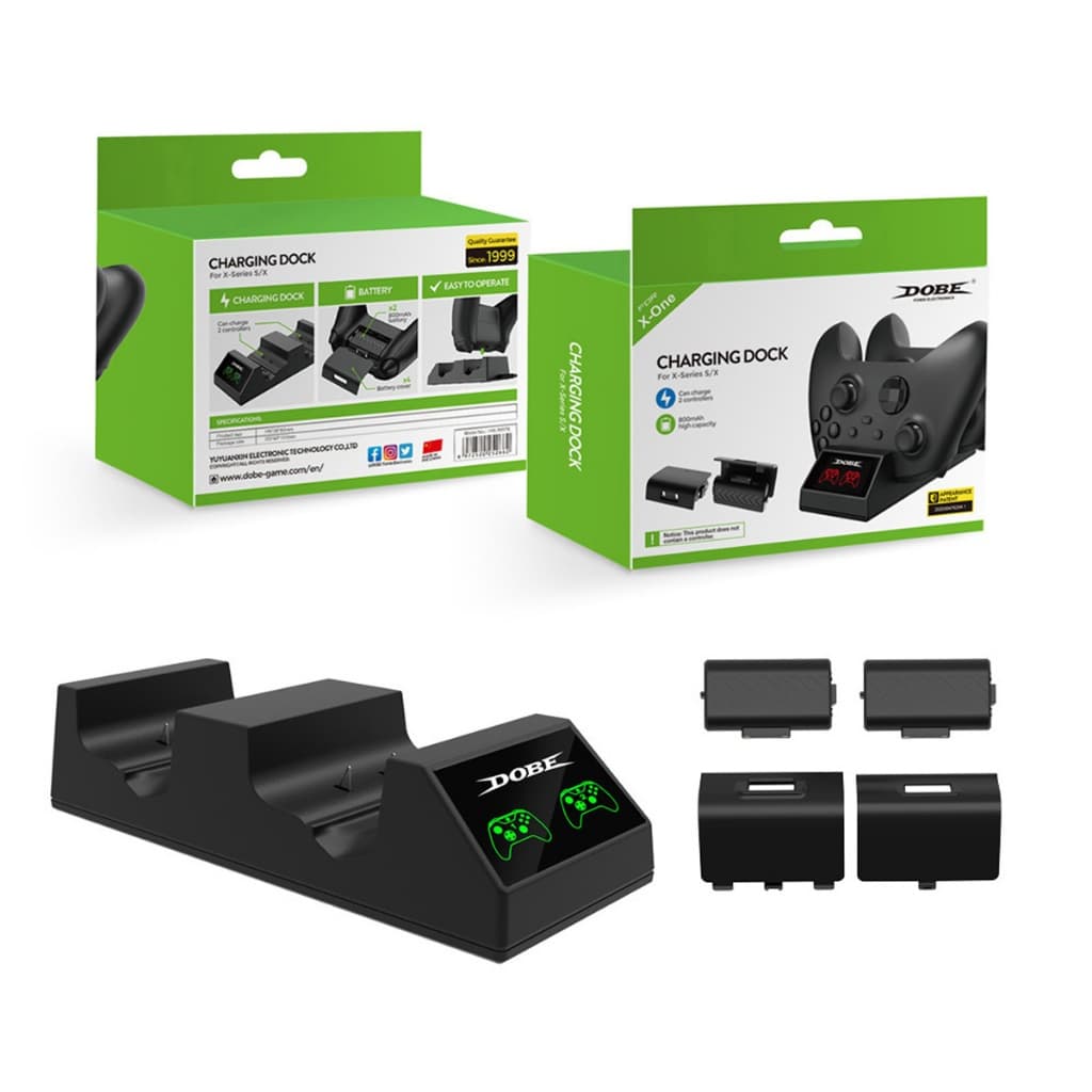 Base Dock Carregador Duplo + 2 Unidade recarregável 800mAh Para Xbox One Series S/X