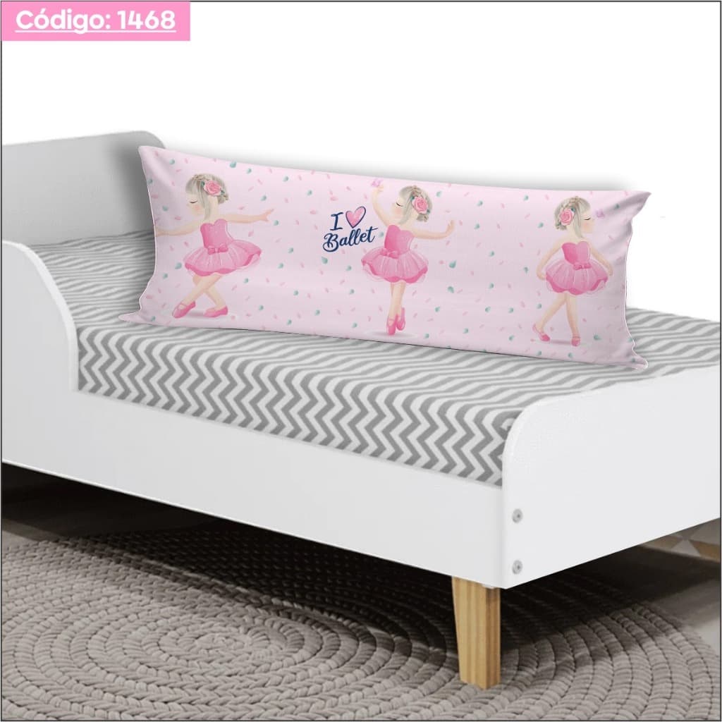 Capa de Travesseiro De Corpo Fronha Xuxinho Personalizada 0.90x0.30cm Quarto Bailarina