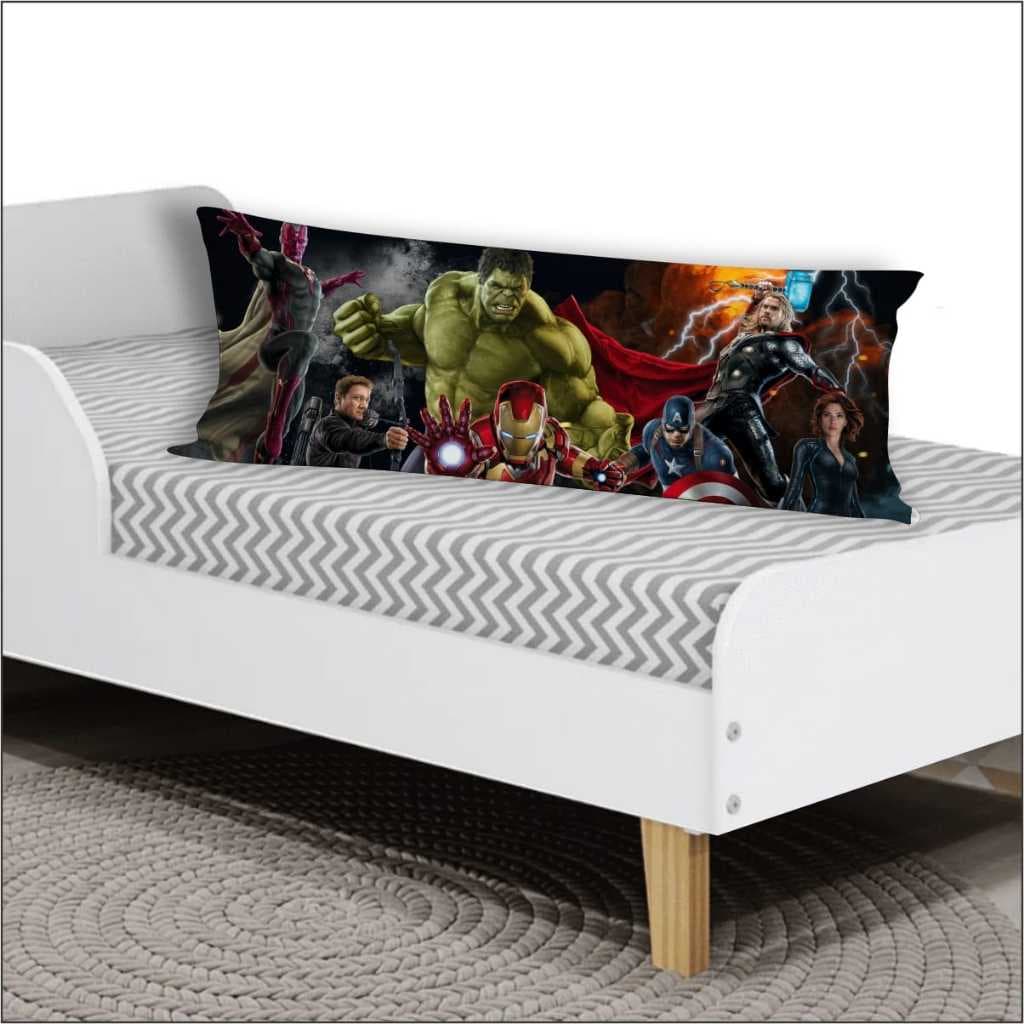 Capa de Travesseiro De Corpo Fronha Xuxinho Personalizada 0.90x0.30cm Quarto dos Vingadores