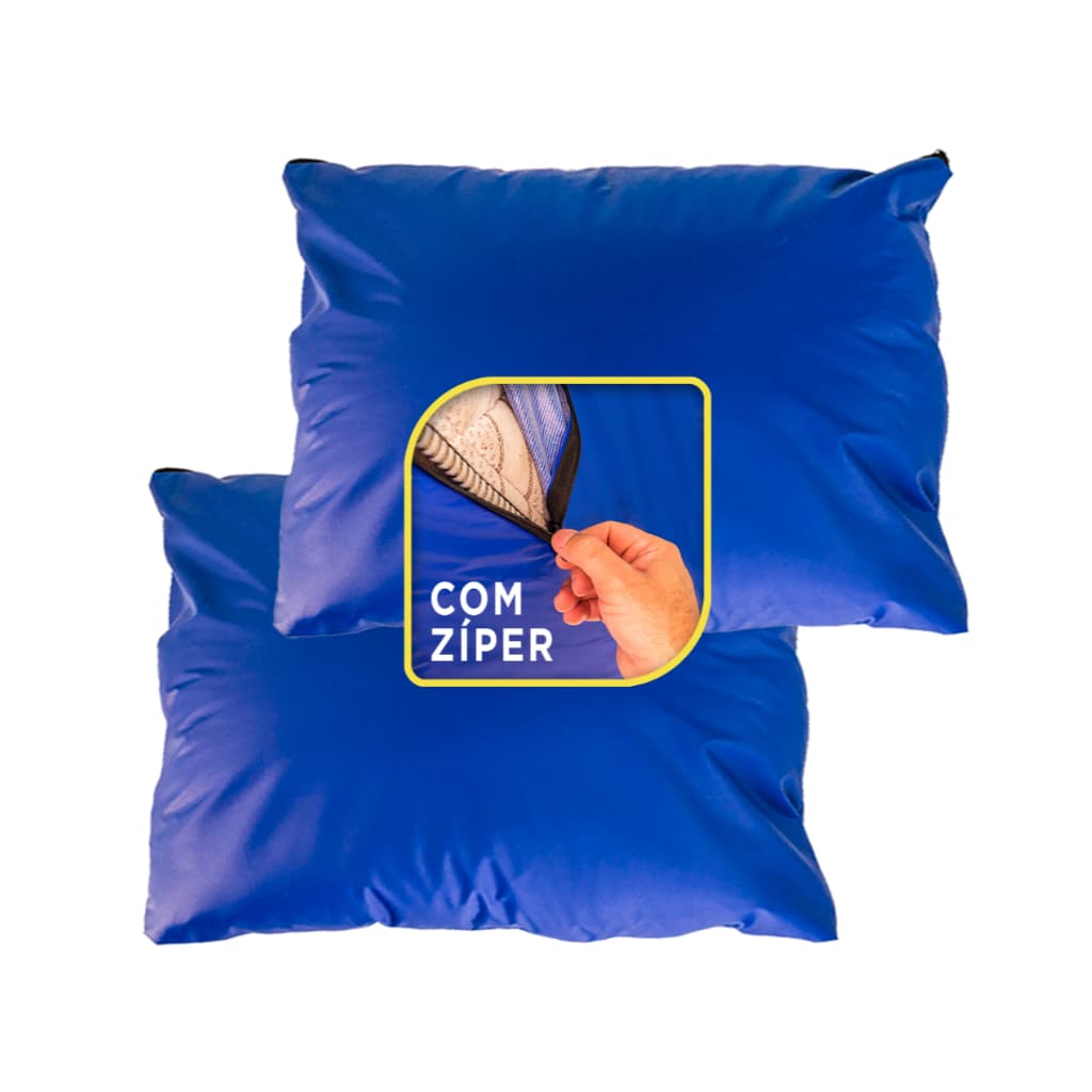Kit com 2 Capas De Travesseiro Impermeável Hospitalar C/ Zíper 50x70 Medidas Capa para Almofada