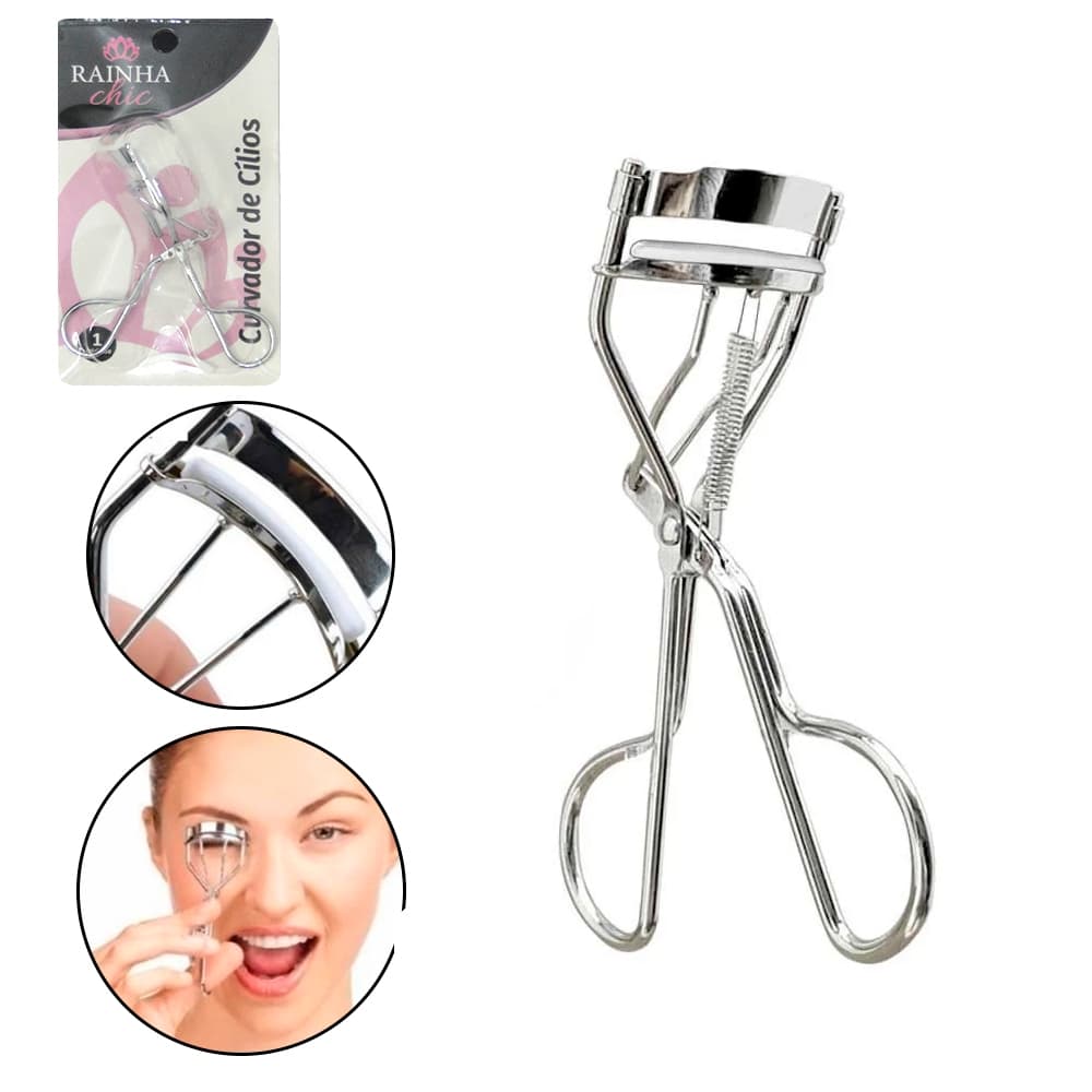 CURVEX / CURVADOR DE CILIOS DE INOX CROMADO RAINHA CHIC 9X8CM