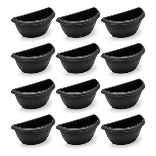 Kit Vasos Parede Meia Lua 3,3 Litros Jardim Vertical Plástico Resistente