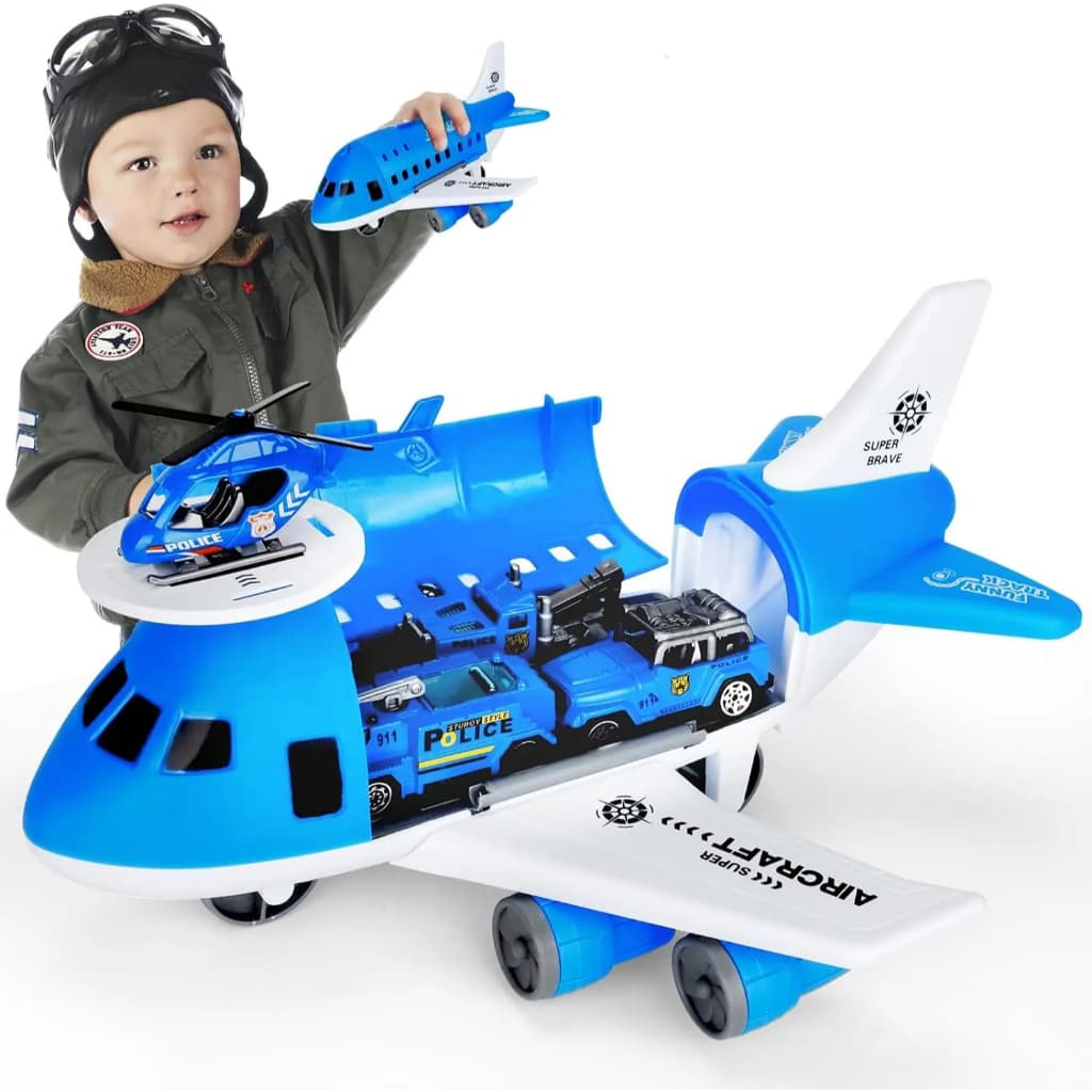Conjunto De Avião Brinquedo Carrinhos À Prova De Quebrada Inércia Grande Transporte De Aeronave